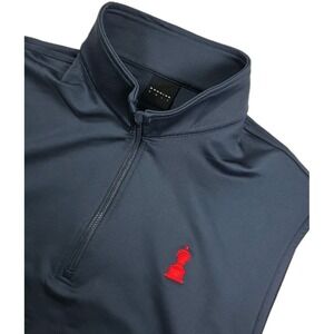 Dunning‎ Golf Vest Men's MED. Navy Blue 1/4 Zip Pullover Sleeveless Performance